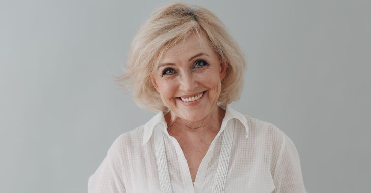 Happy senior woman with perfect smile